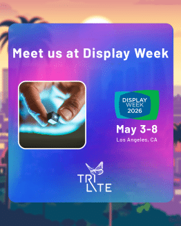 TriLite Trixel 3 Cube Laser beam Scanning projection display for augmented reality AR smart glasses and automotive applications next-gen display week 2026 SID society of information display