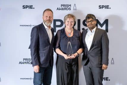 TriLite Team at SPIE Prism Awards Ceremony with the prize for Trixel 3